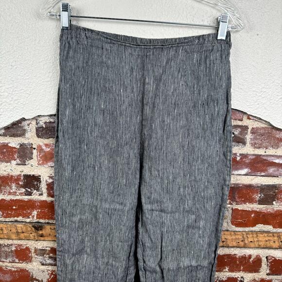 Vintage Nannette Keller Pants Size Small Grey Linen Elastic Waist Lagenlook USA - Picture 2 of 5